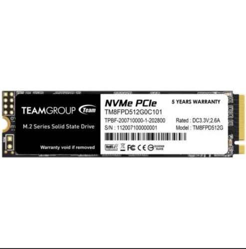 Disco SSD Team Group MP33 PRO 512GB M.2 NVMe 2400R/2100W-220/200K IOPS